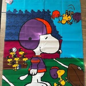 Vintage Peanuts decorative flag Snoopy Football “School is a Kick!” 1999